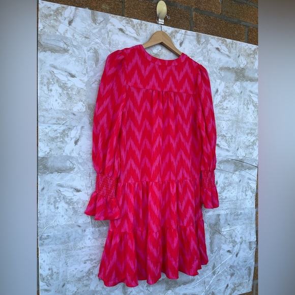 POMANDER PLACE Hot Pink Ikat Kenzo Dress size medium - Picture 9 of 10